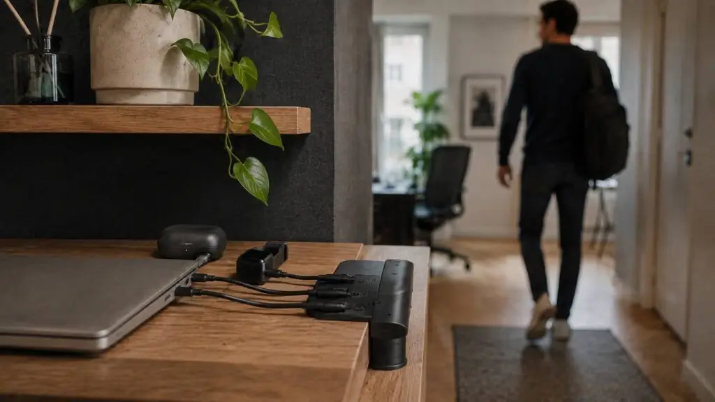 Georganiseerde laadplek voor dagelijkse tech gadgets